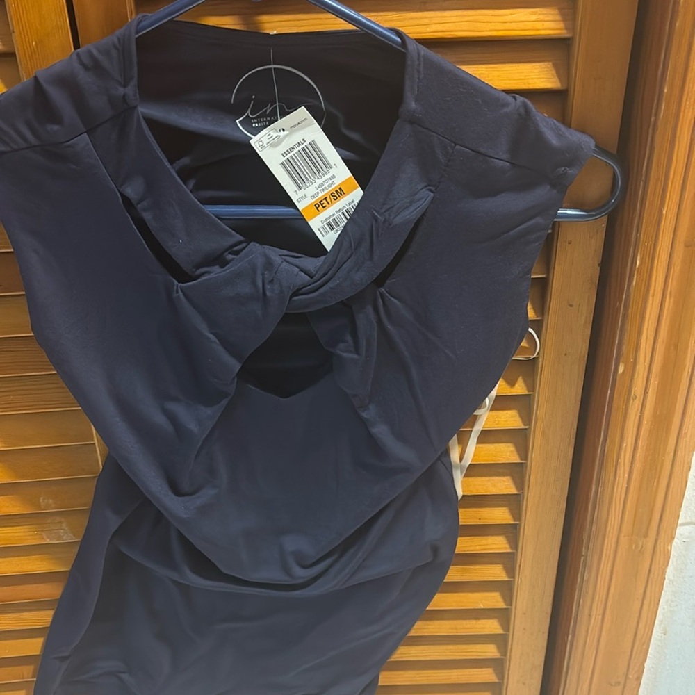 INC deep Navy blue dressy ruched tank top, with kew whole NEW